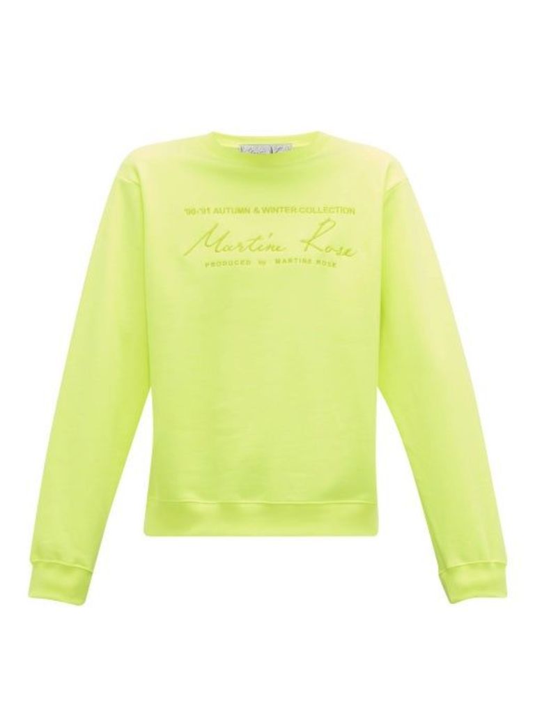 Martine Rose - Logo-embroidered Cotton Sweatshirt - Mens - Yellow