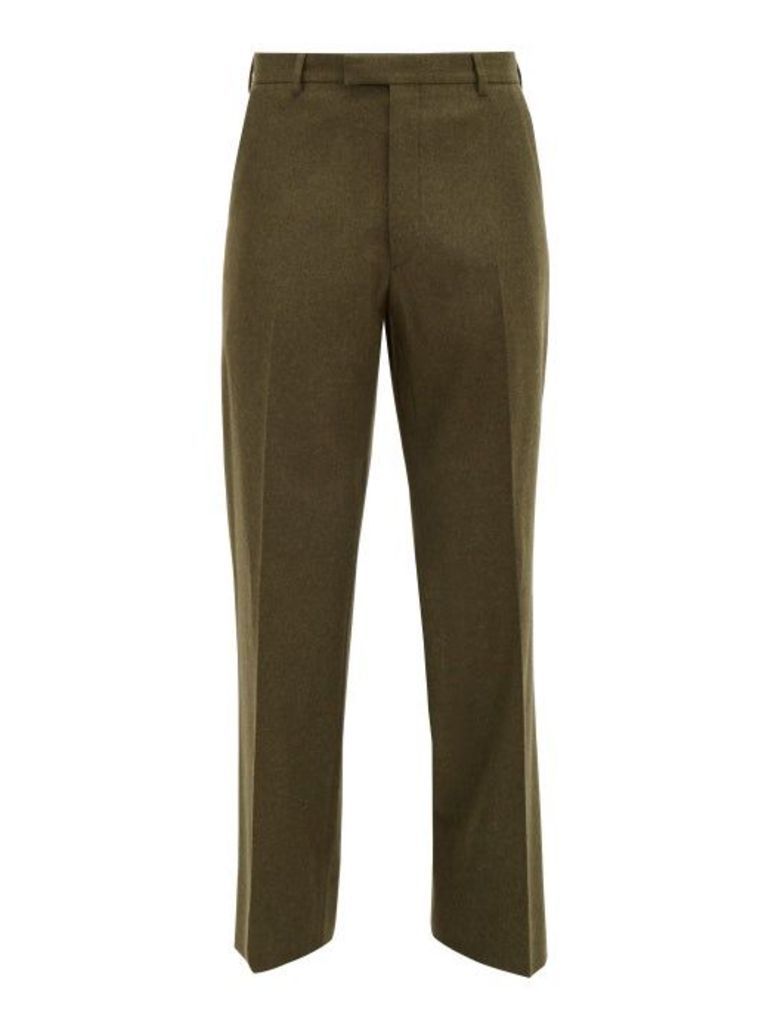 Prada - Loden Wool Straight-leg Trousers - Mens - Green
