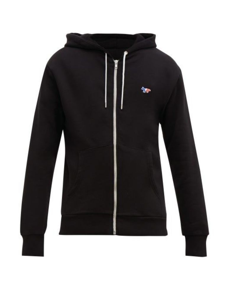 Maison Kitsuné - Tricolor Fox-appliqué Cotton Hooded Sweatshirt - Mens - Black