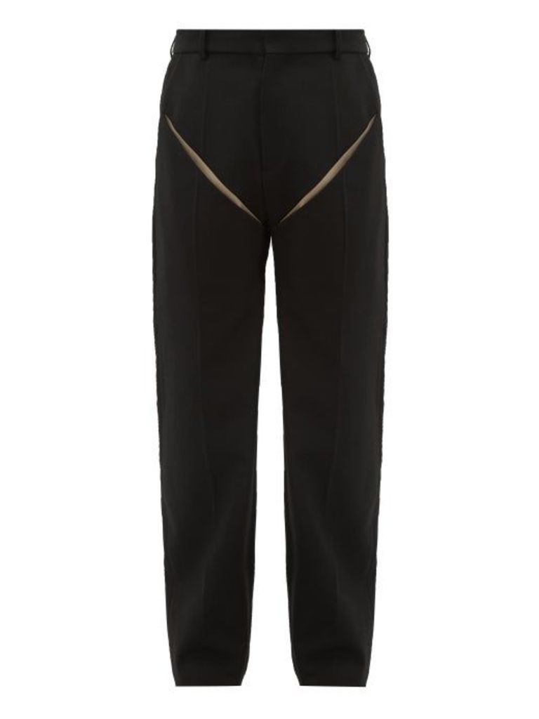 Y/project - Cut-out Wool Trousers - Mens - Black