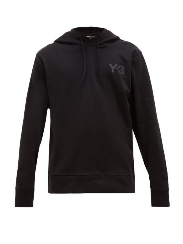 Y-3 - Hooded Logo Cotton Jersey Sweatshirt - Mens - Black