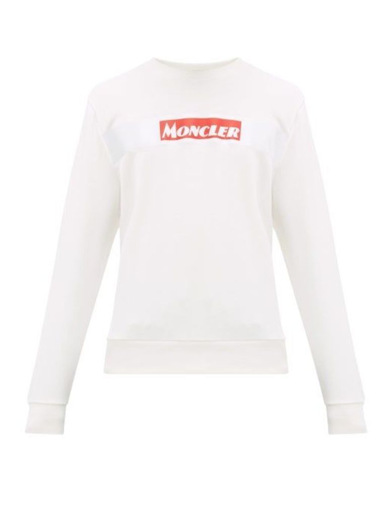 Moncler - Logo-print Crew-neck Sweatshirt - Mens - White