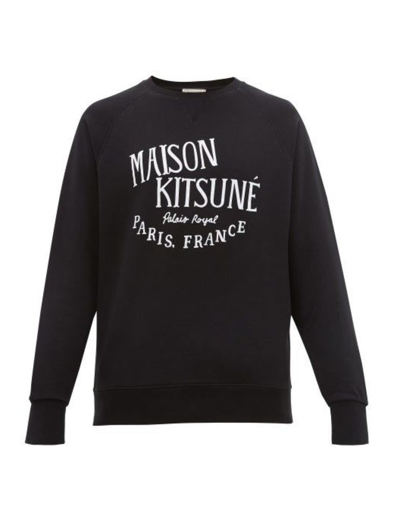 Maison Kitsuné - Palais Royal-print Cotton Sweatshirt - Mens - Black