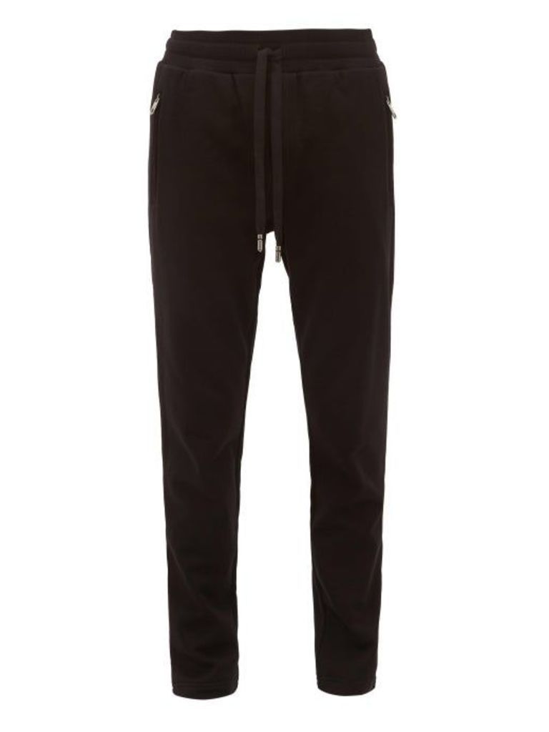 Dolce & Gabbana - Dg-logo Patch Cotton Track Pants - Mens - Black