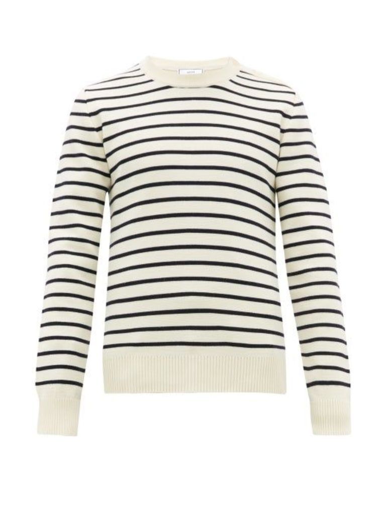 Ami - Striped Wool Sweater - Mens - Blue White
