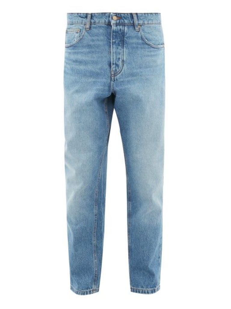 Ami - Faded Tapered-leg Jeans - Mens - Light Blue