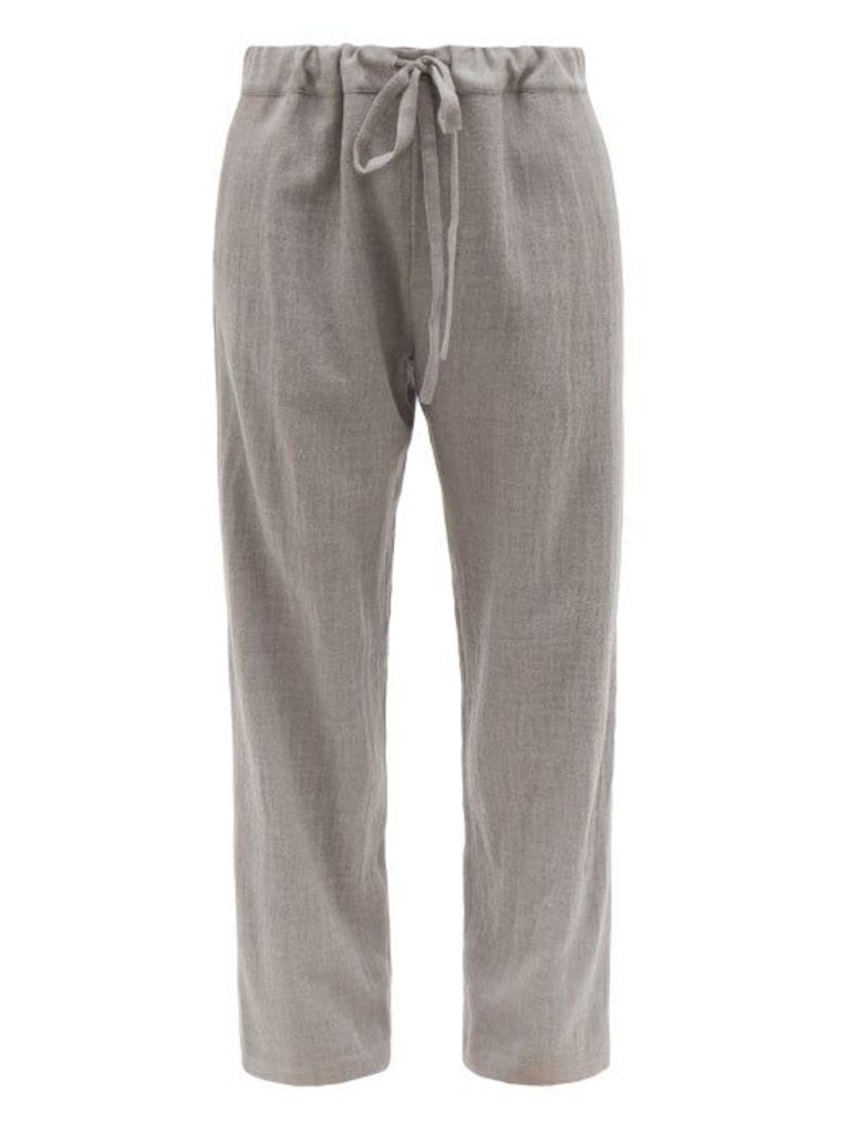 Hecho - Worsted-linen Trousers - Mens - Grey