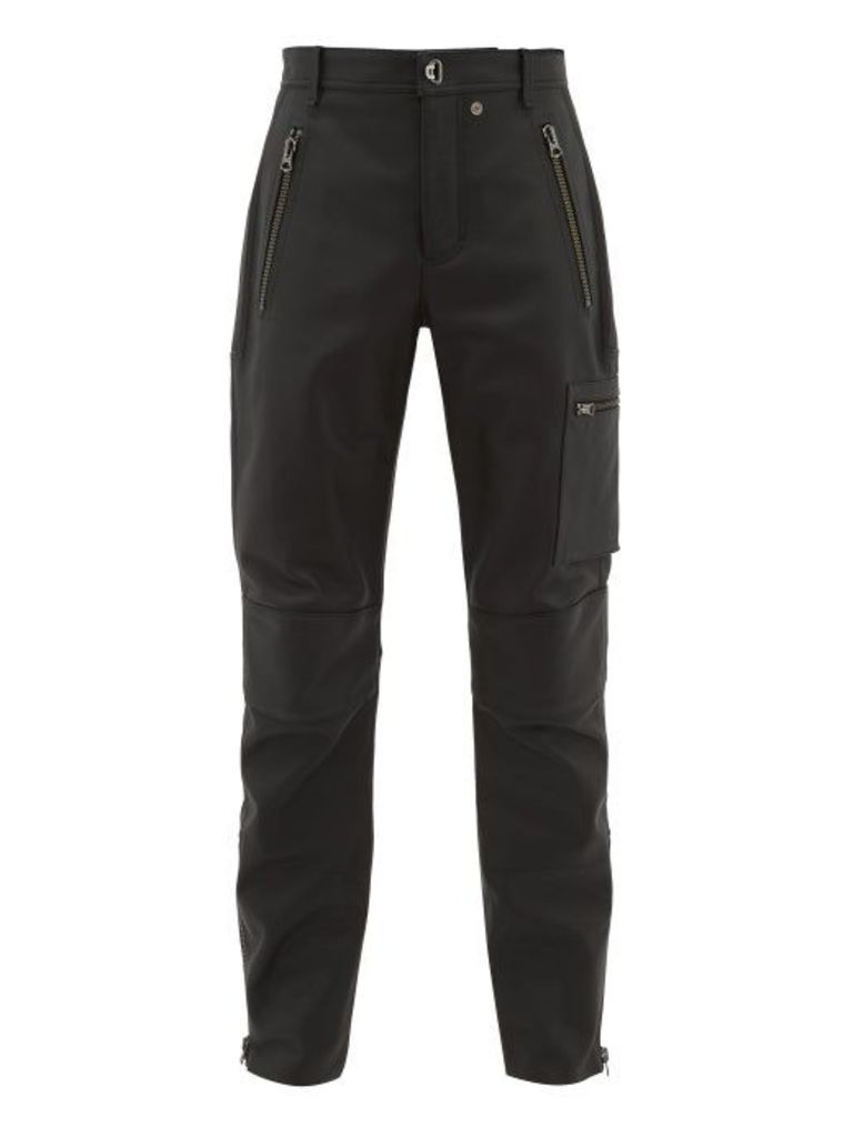 Acne Studios - Ladon Panelled Leather Biker Trousers - Mens - Black