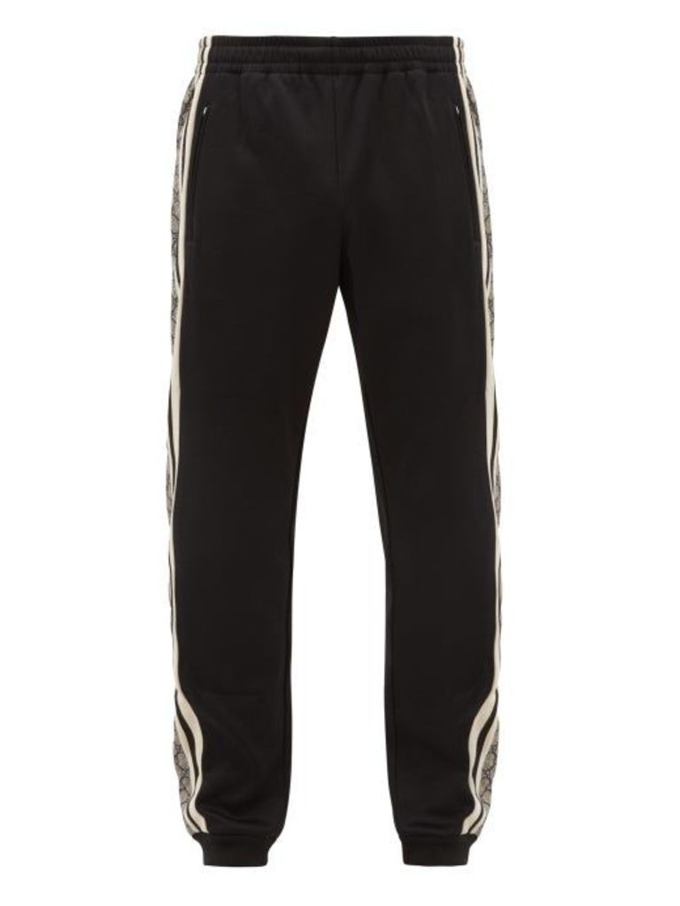 Gucci - GG-jacquard Side-stripe Track Pants - Mens - Black