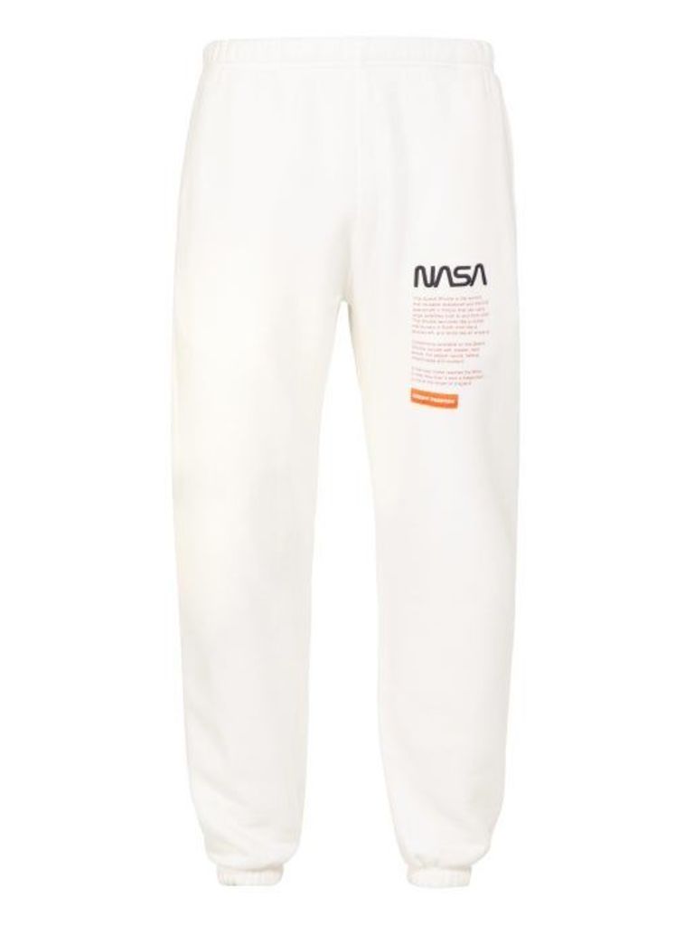 Heron Preston - Nasa-print Slim-fit Cotton Track Pants - Mens - White Multi