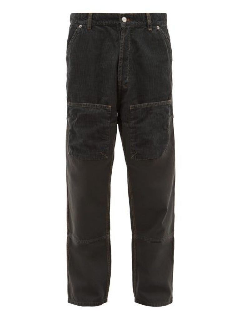 Jacquemus - Corduroy-panelled Straight-leg Jeans - Mens - Grey