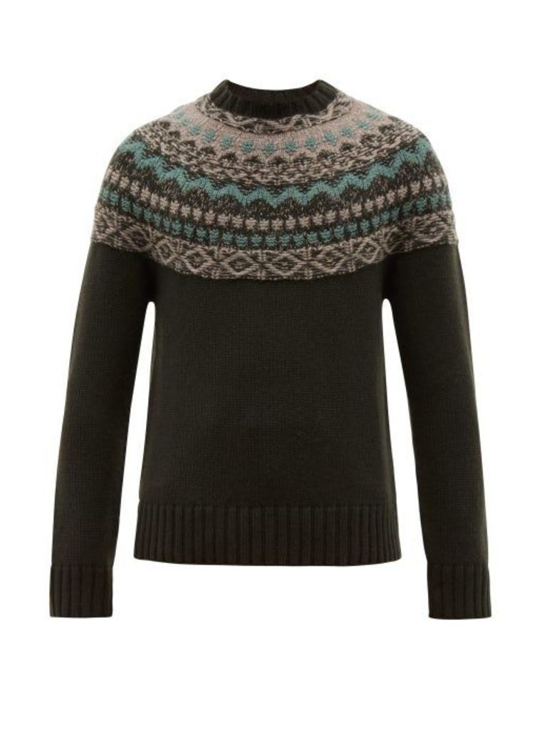 Iris Von Arnim - Halifax Jacquard Cashmere Sweater - Mens - Green Multi