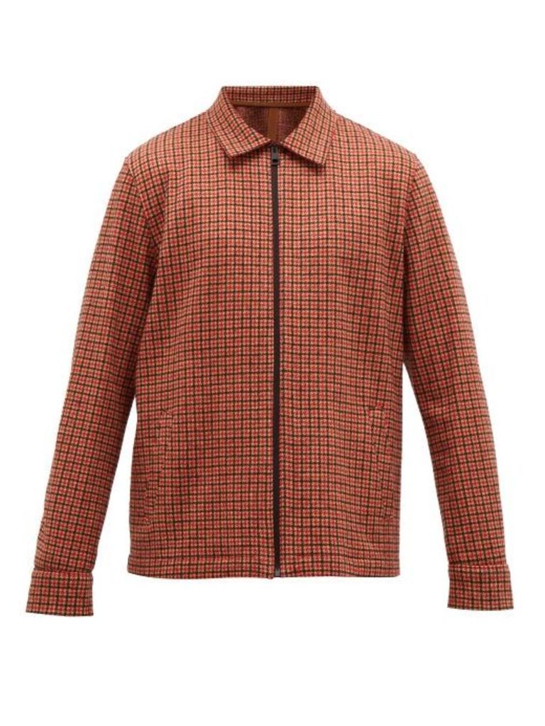 Harris Wharf London - Houndstooth Cotton And Wool-blend Jacket - Mens - Red Multi