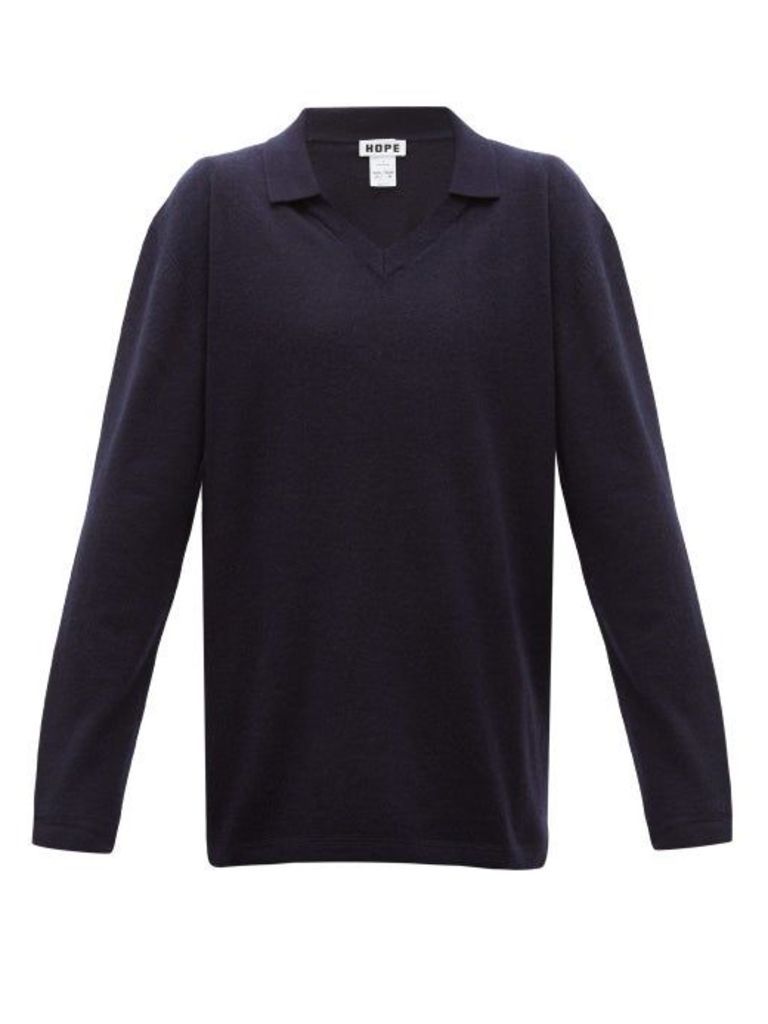 Hope - Treat V-neck Wool-blend Sweater - Mens - Blue