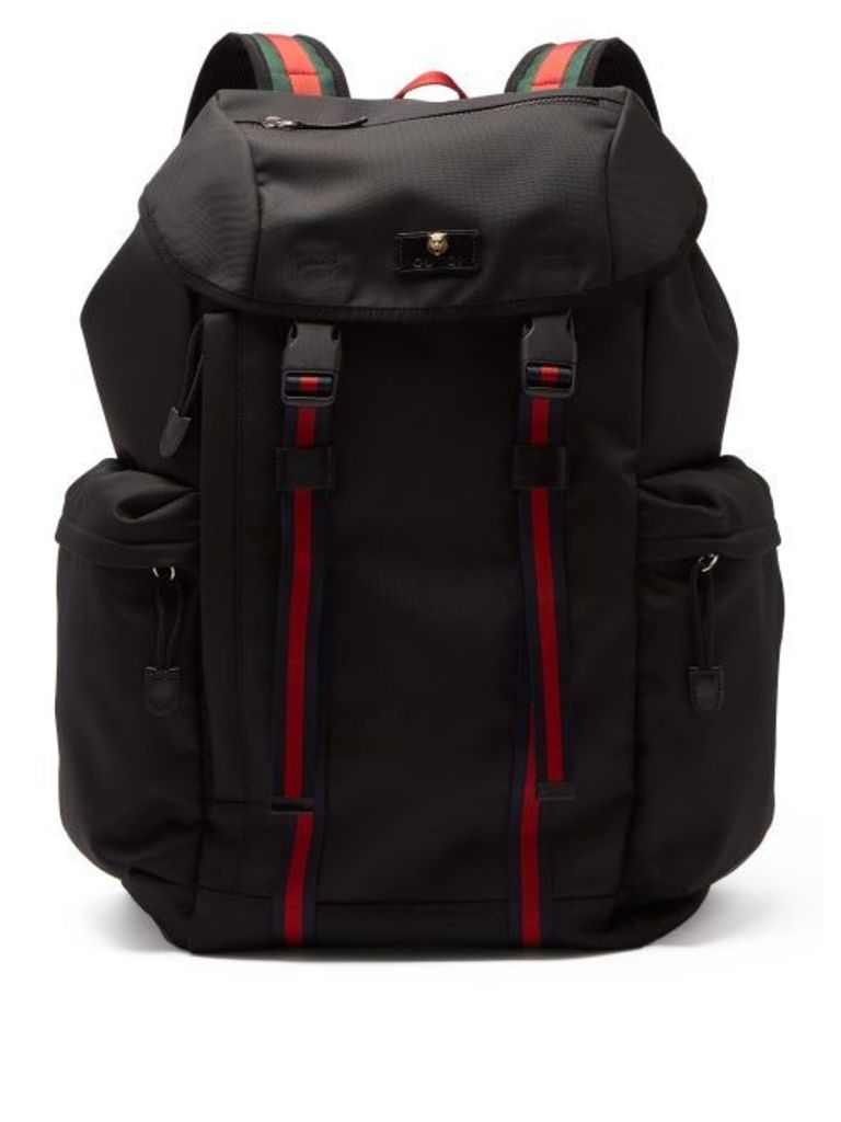 Gucci - Techno Web-stripe Canvas Backpack - Mens - Black