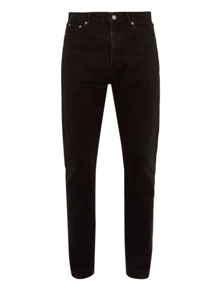 Saint Laurent - Washed Cotton Slim-leg Jeans - Mens - Black