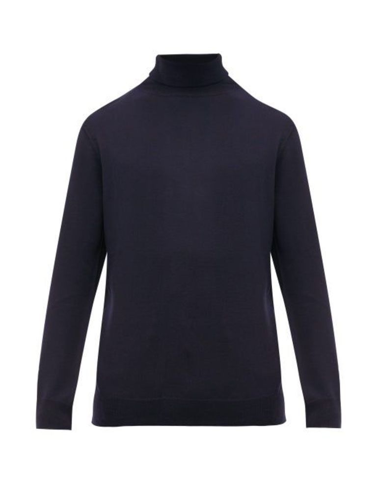 A.p.c. - Roll-neck Merino-wool Sweater - Mens - Navy