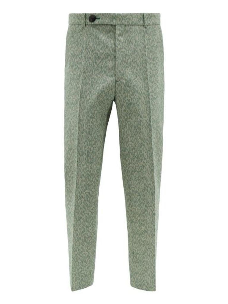 Namacheko - Shil Wool-blend Straight-leg Trousers - Mens - Green