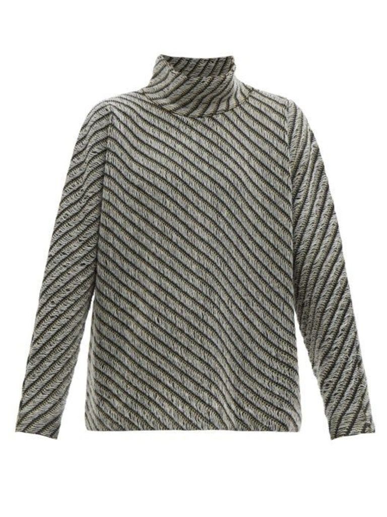 Namacheko - Atim Ladder-knit Wool Sweater - Mens - Black White