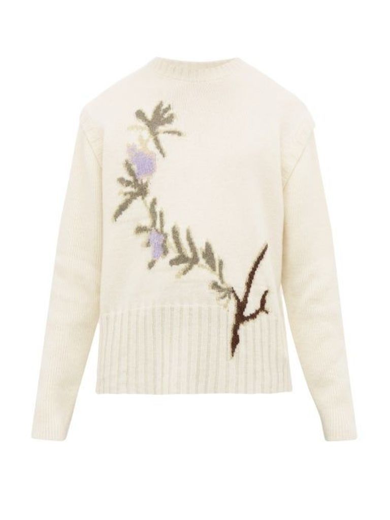 Jacquemus - Rosemary Jacquard Wool Blend Sweater - Mens - White