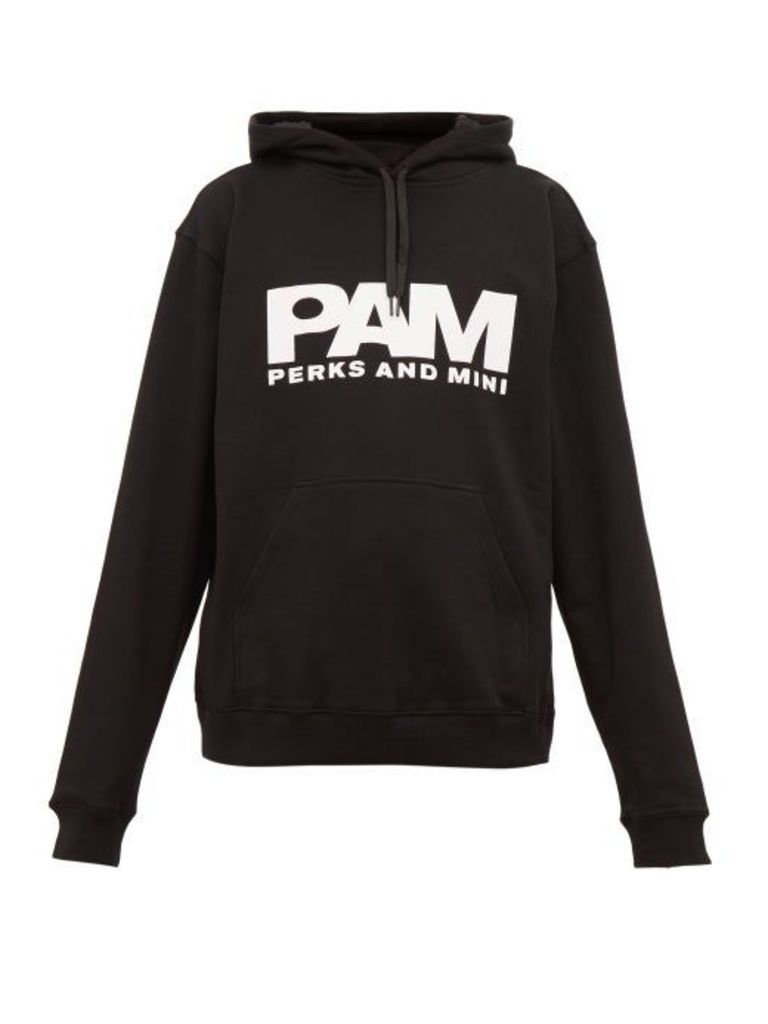 P.a.m. - Logo-print Cotton Hooded Sweatshirt - Mens - Black