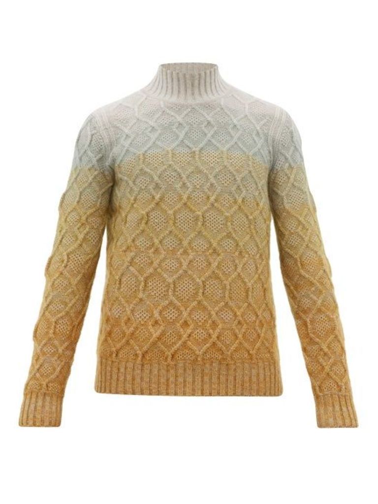Missoni - Ombré Cable-knitted Wool-blend Sweater - Mens - Multi