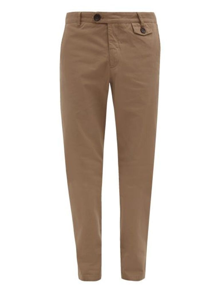 Oliver Spencer - Fishtail Cotton Trousers - Mens - Brown
