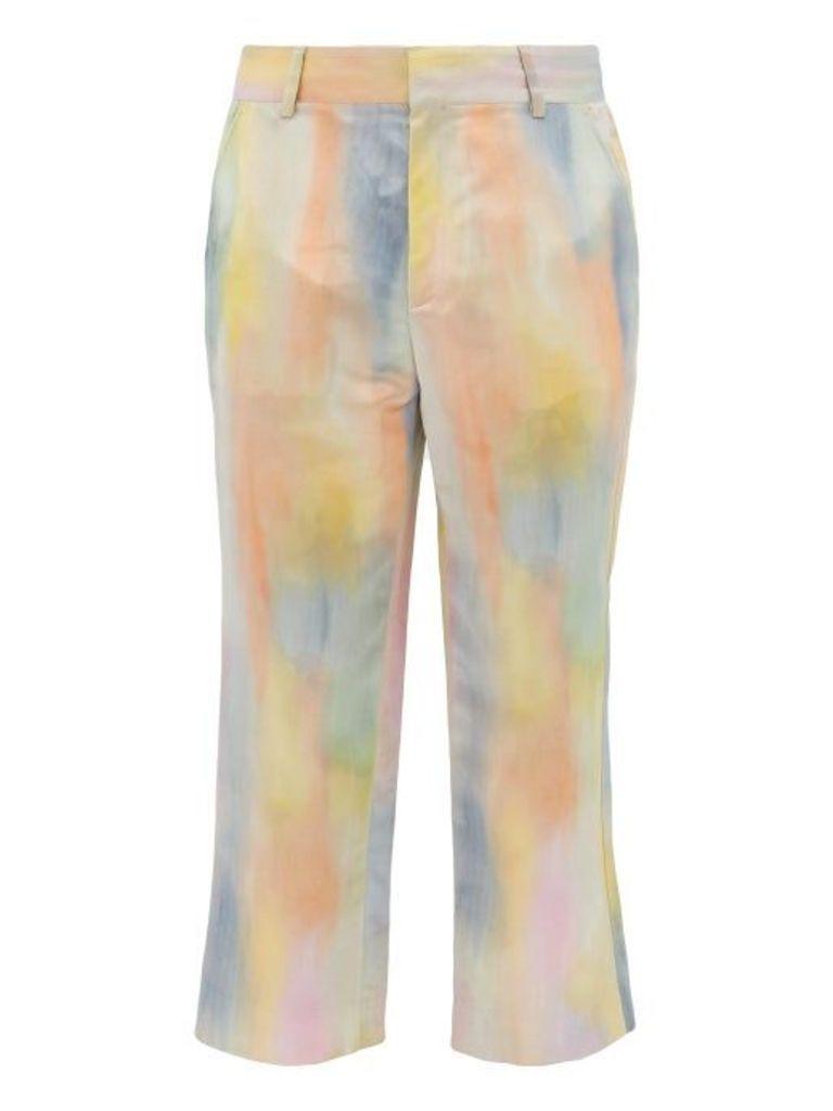 Sies Marjan - Alex Watercolour-print Satin Trousers - Mens - Multi