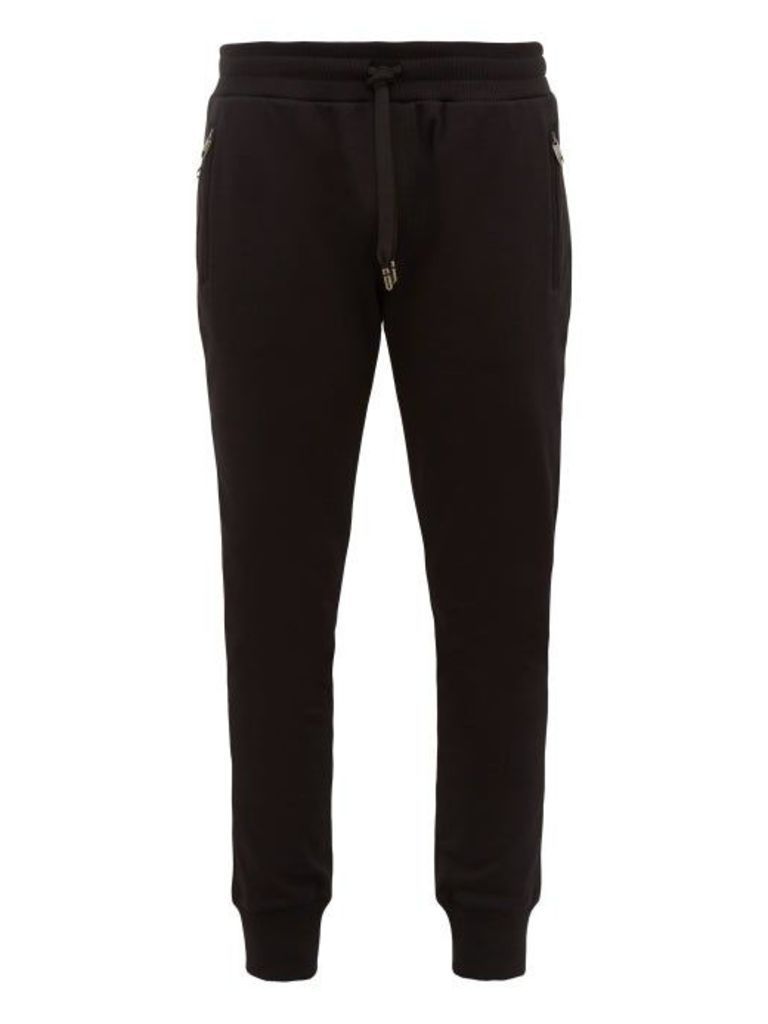 Dolce & Gabbana - Logo-embroidered Cotton Track Pants - Mens - Black