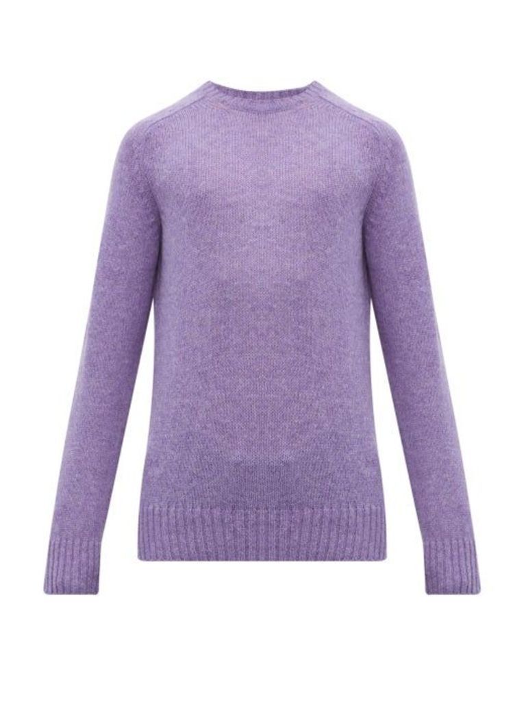Prada - Ribbed-trim Virgin Wool Sweater - Mens - Purple