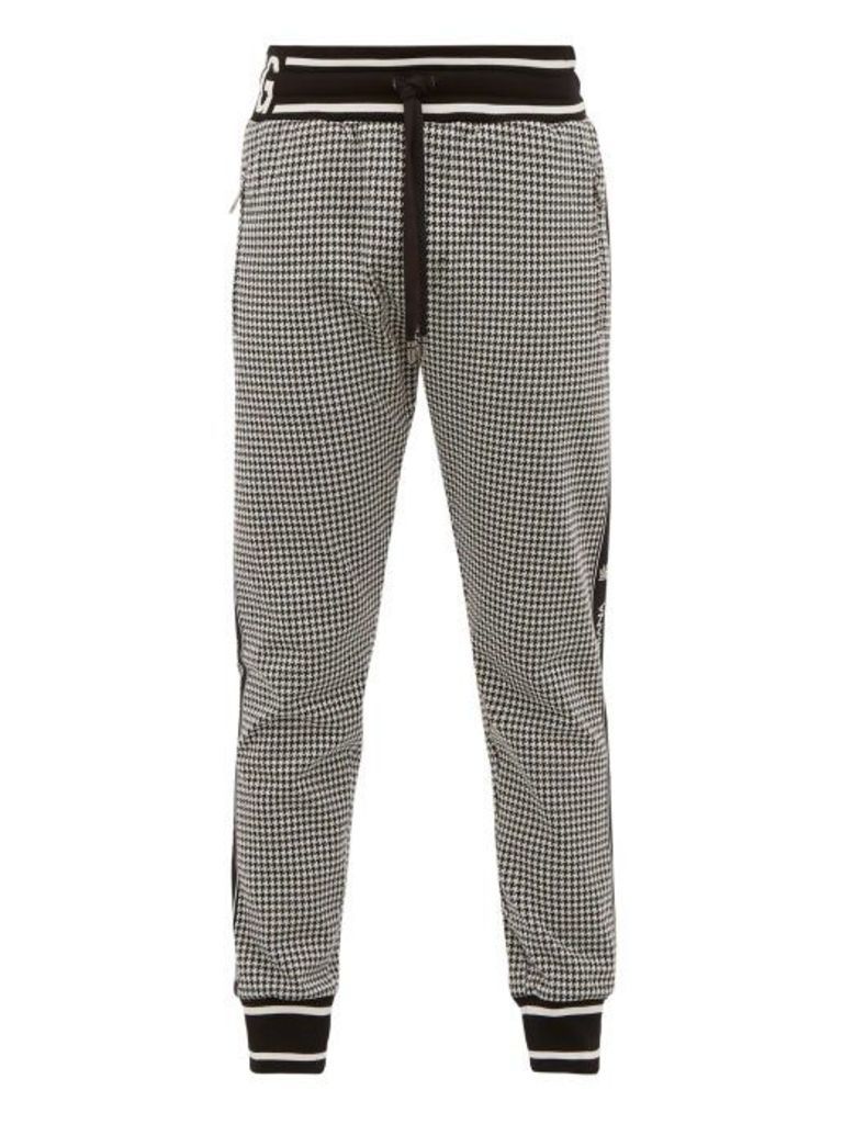 Dolce & Gabbana - Houndstooth-knit Track Pants - Mens - Black White