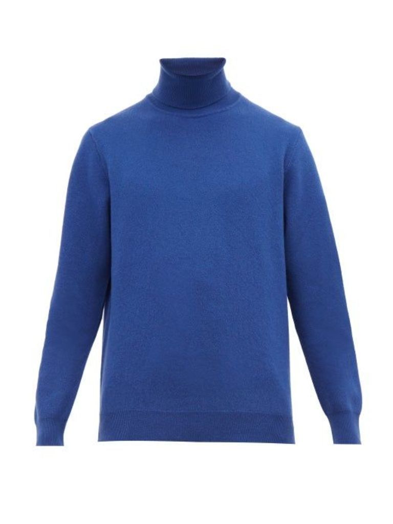 Altea - Roll-neck Wool-blend Sweater - Mens - Blue
