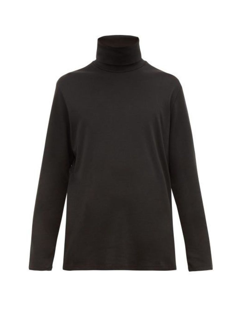 Altea - Barry Long-sleeved Roll-neck Cotton Top - Mens - Black