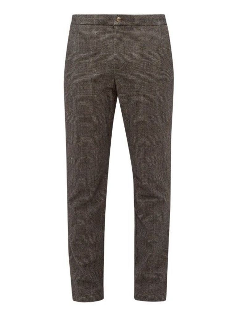 De Bonne Facture - Checked Wool-blend Trousers - Mens - Brown
