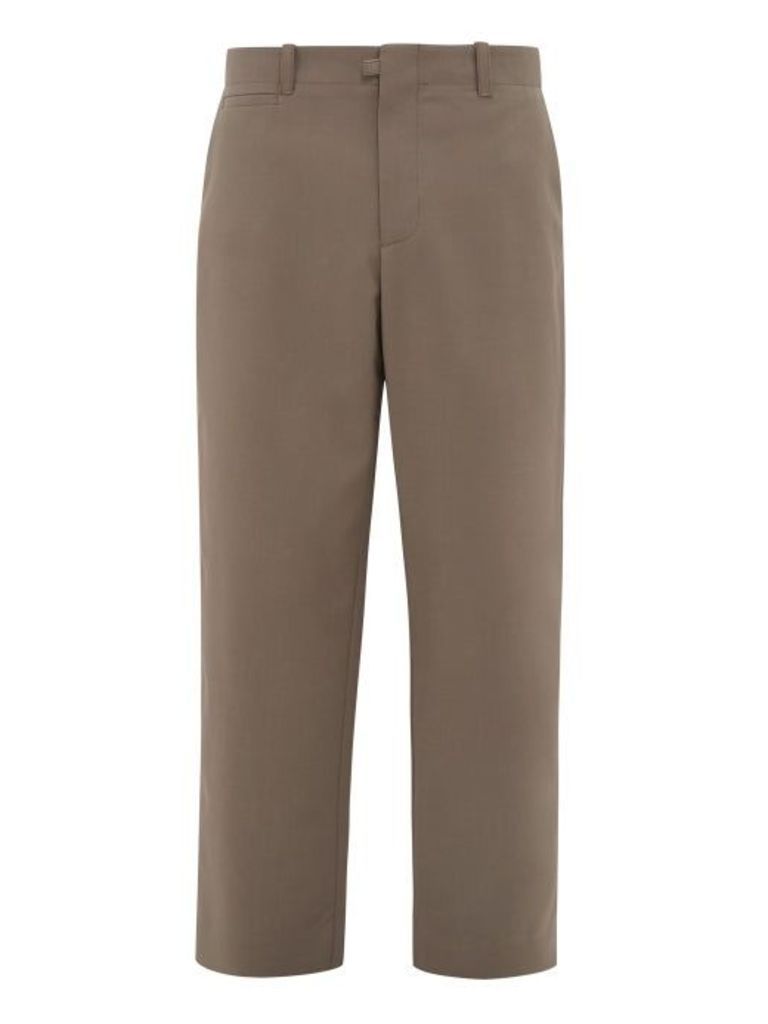 Deveaux - Wool-blend Wide-leg Trousers - Mens - Grey