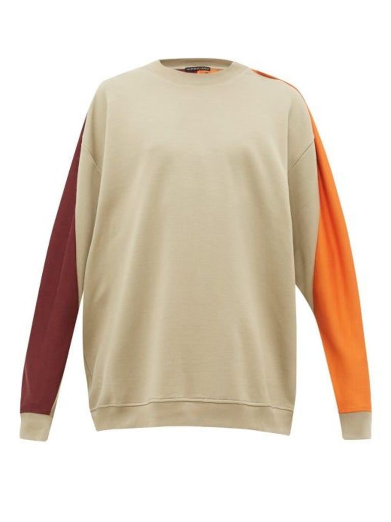 Y/Project - Colour-blocked Cotton-jersey Sweatshirt - Mens - Khaki