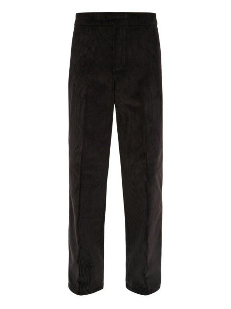 Dunhill - Wide-leg Cotton-corduroy Trousers - Mens - Black