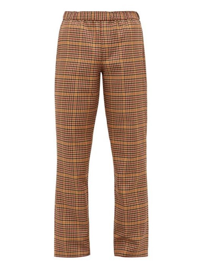 Schnayderman's - Houndstooth-checked Twill Trousers - Mens - Brown Multi