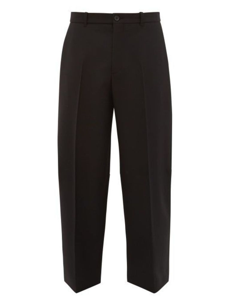 Balenciaga - Cropped Wool Tapered Trousers - Mens - Black
