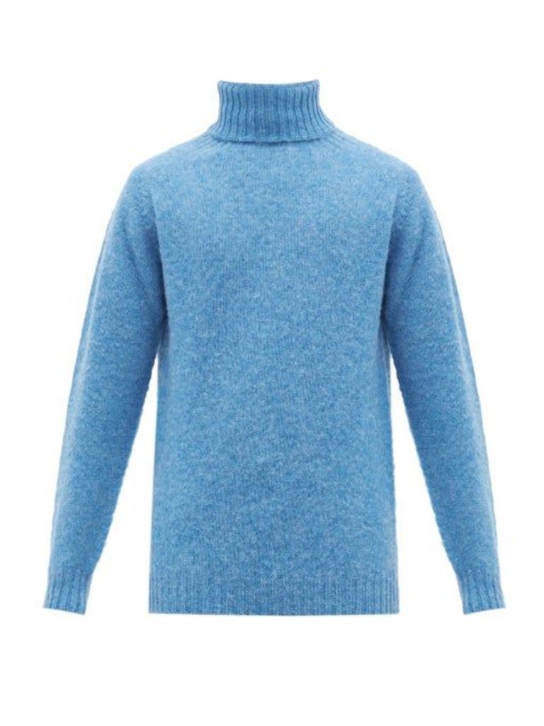 Howlin' - Sylvester Virgin Wool Roll-neck Sweater - Mens - Blue