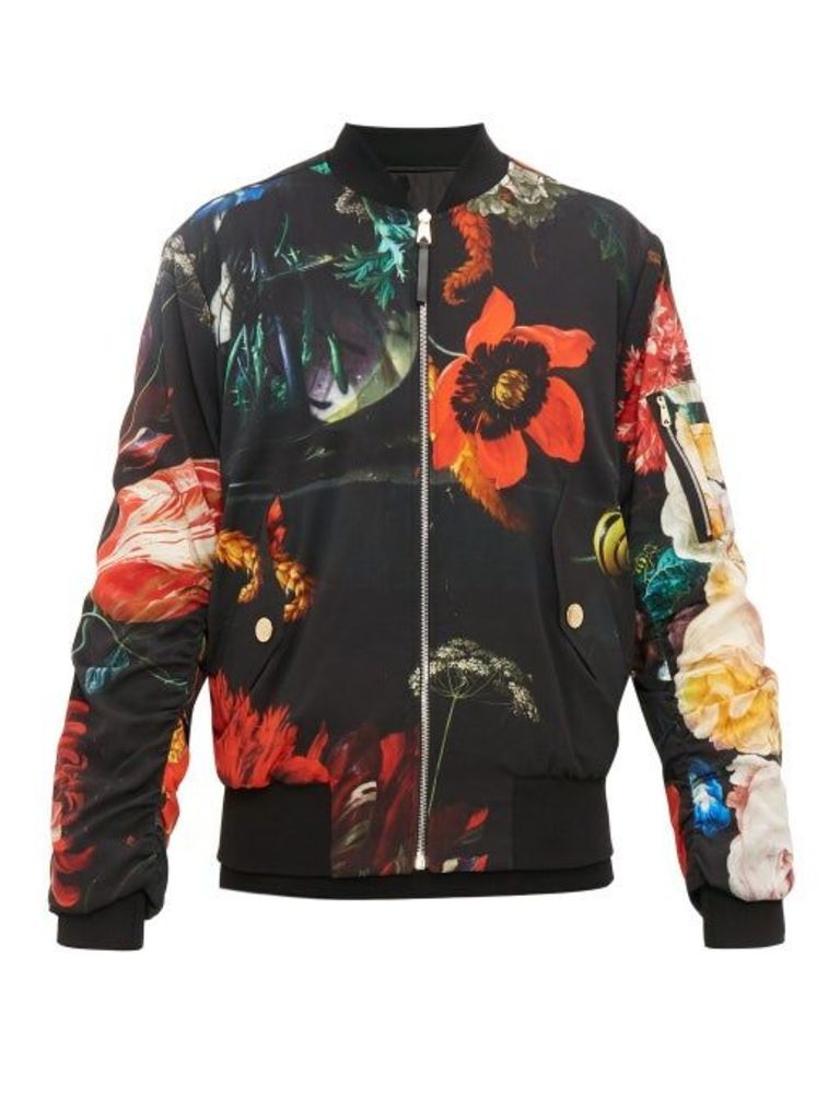 Paul Smith - Floral-print Reversible Bomber Jacket - Mens - Black Multi