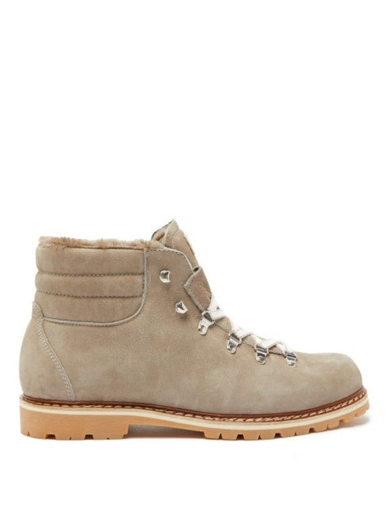 Montelliana - Marlo Shearling-lined Suede Boots - Mens - Grey