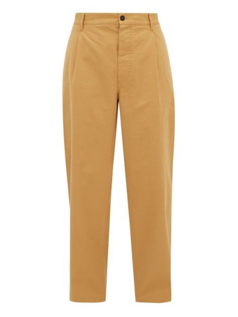 Raey - Wide-leg Cotton-twill Utility Trousers - Mens - Brown