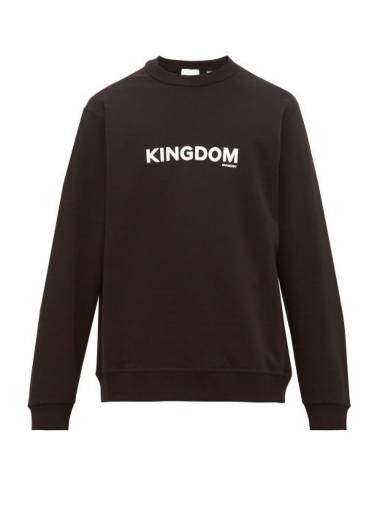 Burberry - Kingdom Logo Print Cotton Jersey Sweatshirt - Mens - Black