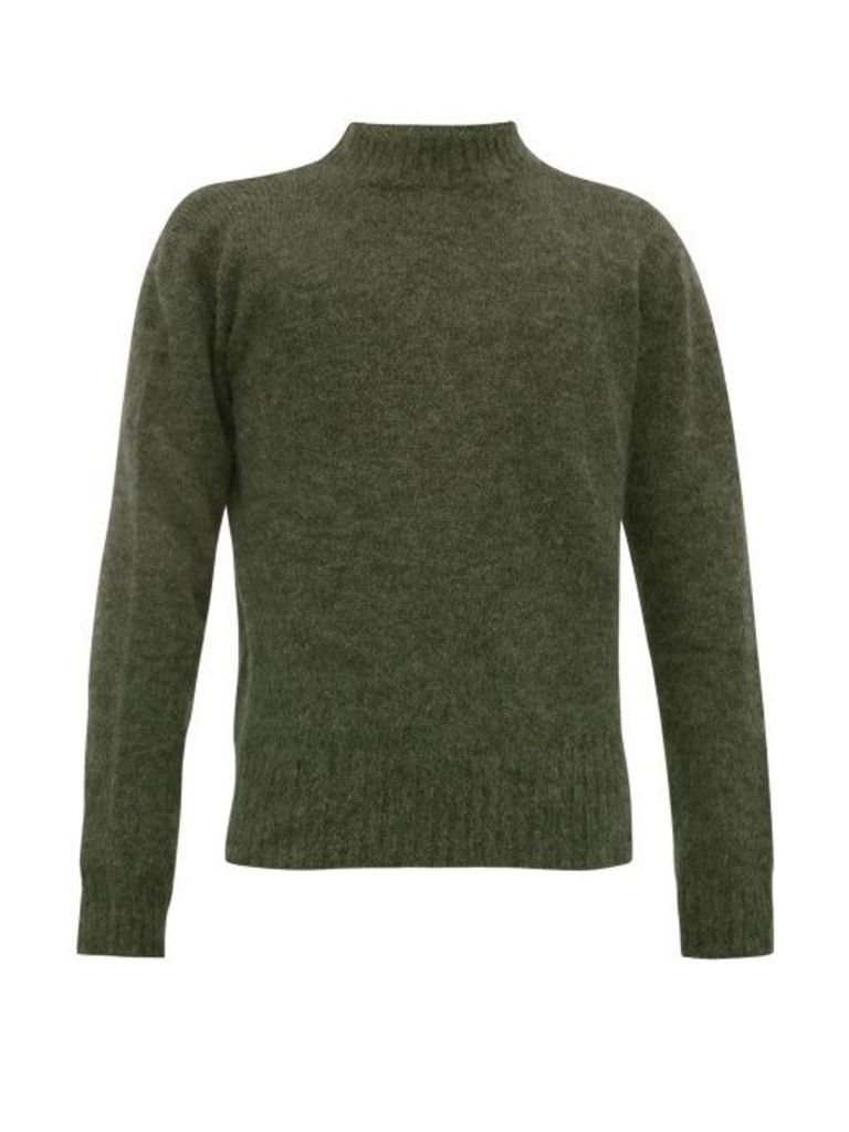 Schnayderman's - Crew-neck Mohair-blend Sweater - Mens - Green