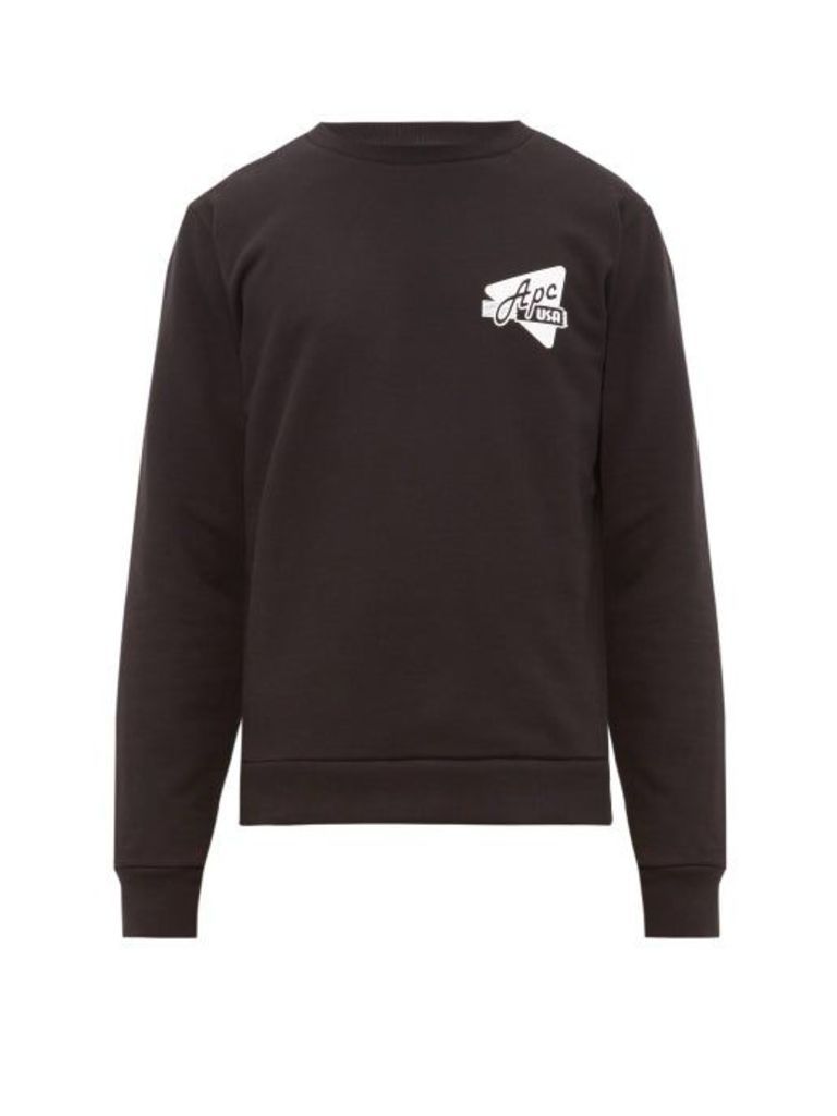 A.P.C. - Logo-print Cotton Sweatshirt - Mens - Black