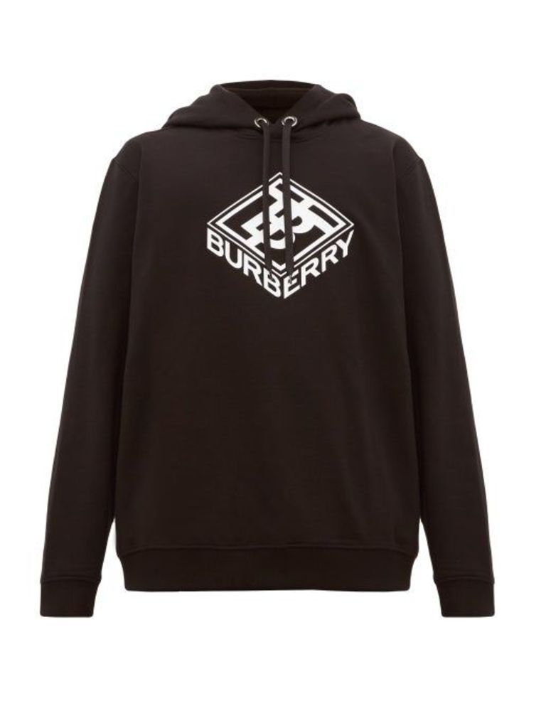 Burberry - Tb Logo Cotton Blend Hooded Sweatshirt - Mens - Black