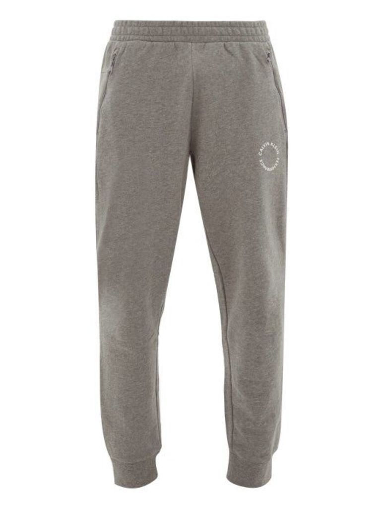 Calvin Klein Performance - Logo-roundel Cotton Track Pants - Mens - Grey