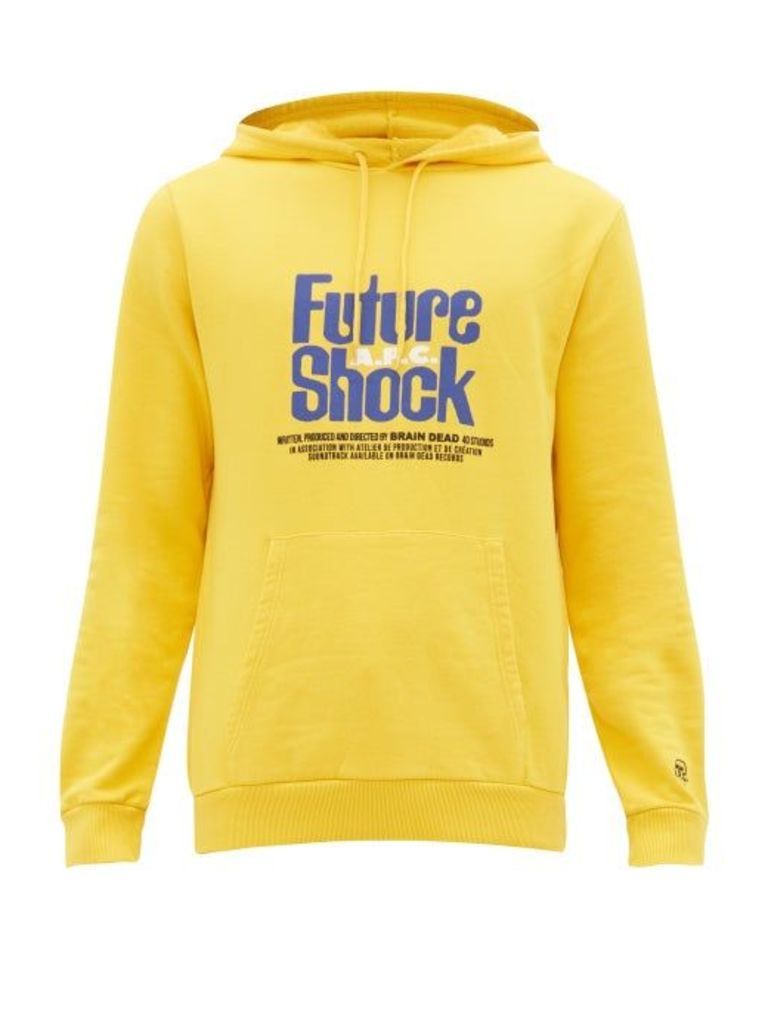 A.P.C. - X Brain Dead Spacy Cotton Hooded Sweatshirt - Mens - Yellow