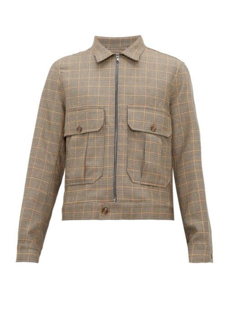 King & Tuckfield - Safari-pocket Checked Wool-blend Jacket - Mens - Multi